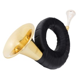 Classic Cantabile Pocket Hunting Horn - Small Hunting Horn in Bb Tuning, Post Horn, Pocket Horn or Bugle - Prince Pless Horn with Bag, Mouthpiece and Cleaning Cloth