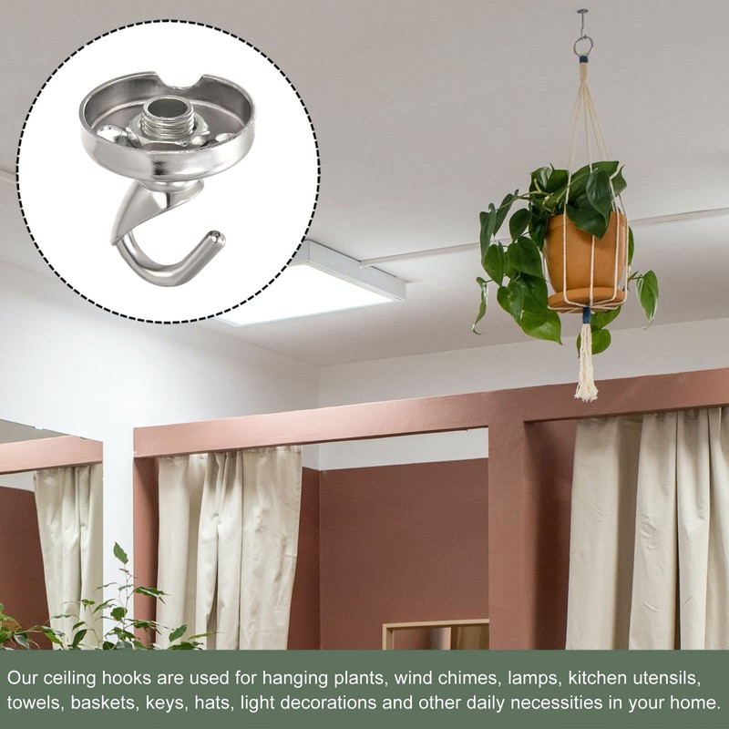 YOKIVE 2 Pcs Alloy Ceiling Hook, Screws Mount Open Hanger