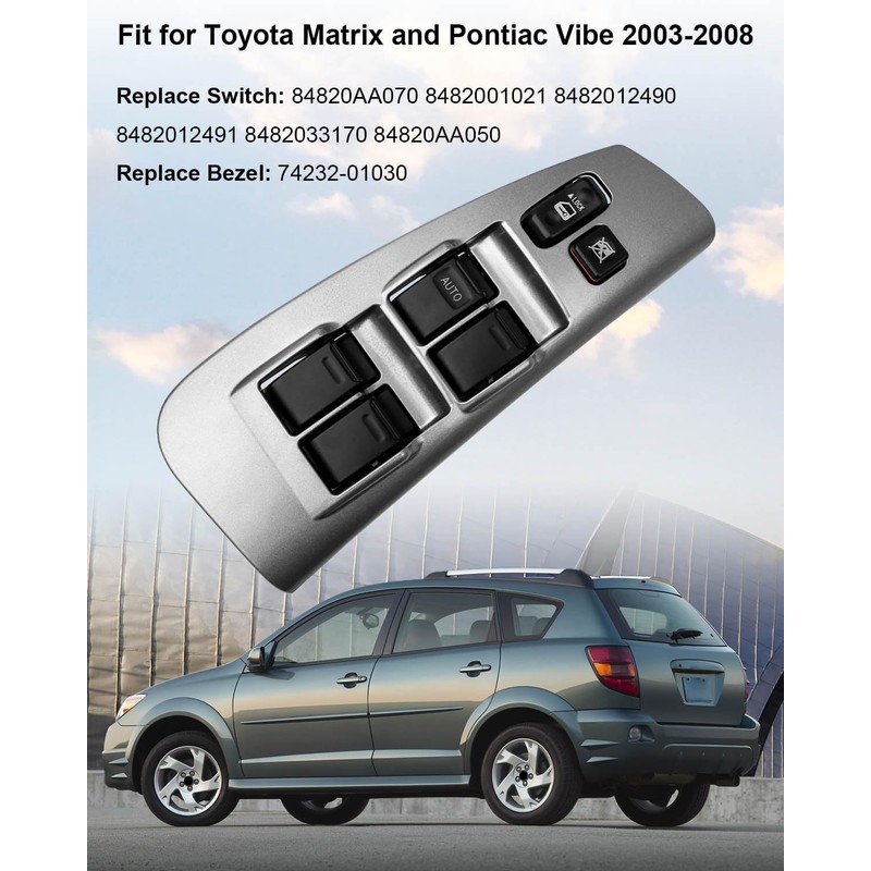 Fully Assembled Window Master Switch and Bezel Driver Side Fit