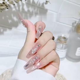 Vine Leaf Nail Art Stickers, Holographic White Vine Leaf Nail Art Transfer Decals Supplies, Bohemian Vine Leaf Nail Self-Adhesive Sticker Design Decoration for Women Manicure Art, Resin Nail Art Tips