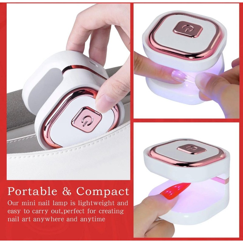 Generic Mini LED Nail Polish Dryer with Light-Up Display, White,