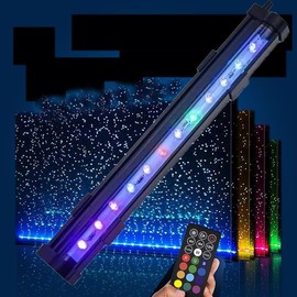 ​​​​​​​​​​​​​Submersible Aquarium Light,LED Aquarium Air Bubble Light,RGB Color Changing Brightness Adjustable Timing Waterproof Remote Control Fish Tank Light Bar,Aquarium Light Bubbler Wall,22.8inch