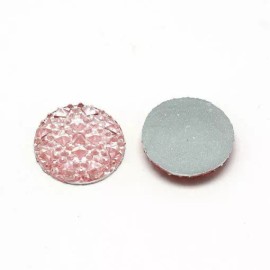 Unbranded 100 pcs Druzy Resin Embellishment Cabochons Light Pink – 10mm – Shimmer Style