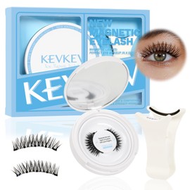 KevKev Magnetic Eyelashes with Applicator Individual Lashes Wispy Lashes Lash Clusters Eyelashes Look Like Extensions No Glue Needed(Garnet)