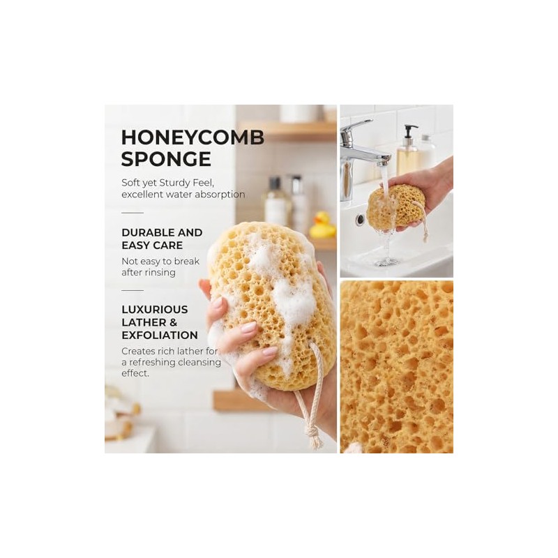 piezas de esponja de baño, esponjas marinas naturales para ducha,