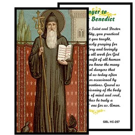 St Saint Benedict of Nursia Patron of Europe Prayer Card Blessed By His Holiness