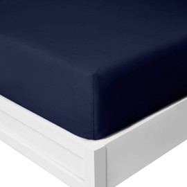 Yorkshire Bedding 25 Cm Fitted Bed Sheets - Super Soft Deep Fitted Sheet Brushed Microfibre Anti Wrinkle Bedsheet Breathable & Fade Resistant (Navy, King)