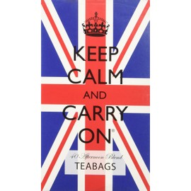 Keep Calm and Carry On Tea Carton Box, Afternoon Blend Tea (40 Bags, 125g, 4.4oz)