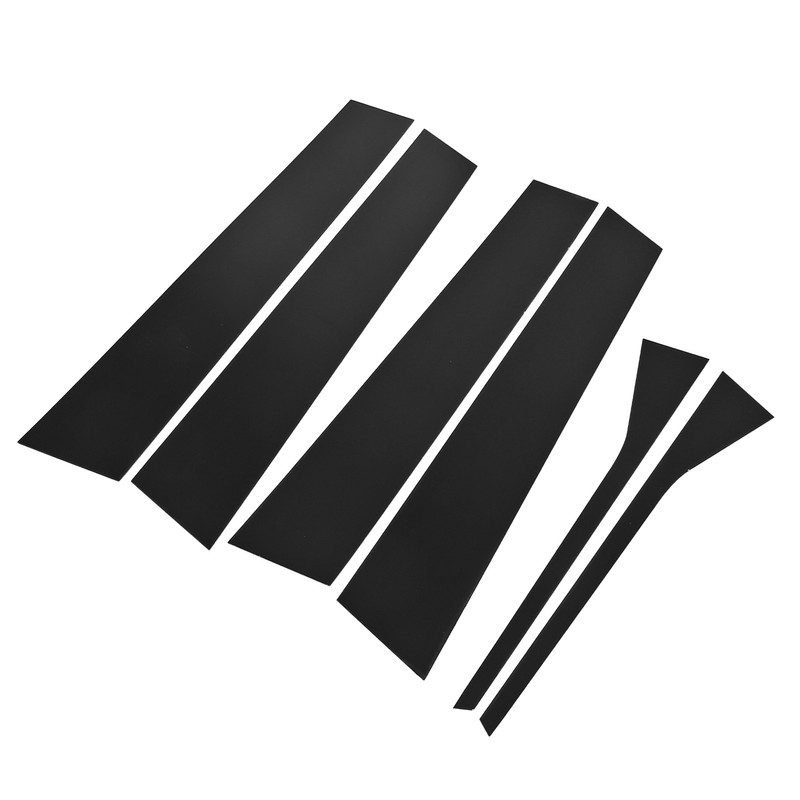 6 Pcs Side Door Window Cover Gloss Black Mirror Effect