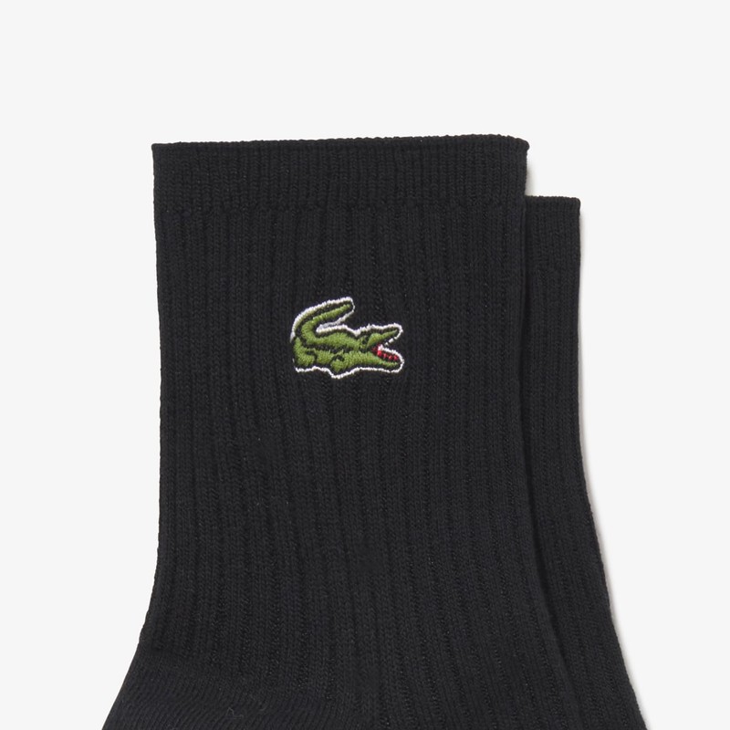 Lacoste Women's Croc Emblem Plain Short Socks, white