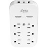 KMC 6-Outlet Extender USB-C PD Surge Protector Wall Tap, Multi-Plug