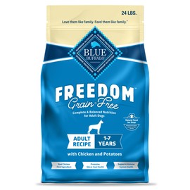 Blue Buffalo Freedom Grain-Free Dry Dog Food, Complete & Balanced Nutrition for Adult Dogs, Made in the USA With Natural Ingredients, Chicken & Potatoes, 24-lb Bag