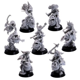 Fantasy Swamp Goblin Frog Riders Set 32mm Scale Miniatures for Tabletop Gaming Cavalry Unit Monster Pack Figures