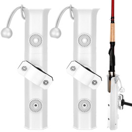 Seenelling 2 PCS Pole Mount Fishing Rod Holders for Bike Rack Rotatable Fishing Chair Pole Holders with Mount Clamp for Boat Bicycle Motorcycle Kayak Cart(White)