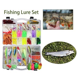 Fishing Lures Kit for Fresh Water Tackle Set Tackle Box Organizer Top Water Bass Fishing Lures Including Soft Plastic Worms Crankbait Jigs Hooks (DSP-R437PCS)