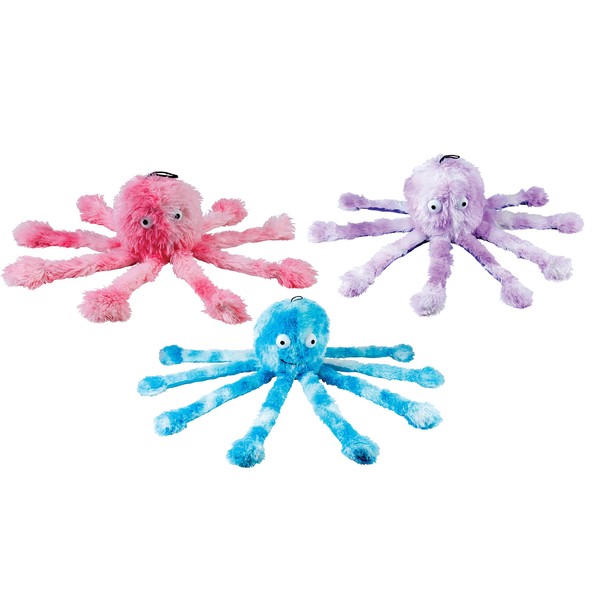 Gor Pets Fun Dog Chew Toy Soft Cuddly with Squeeky Feet - Mommy Octopus, 15-inch(Assorted colors)