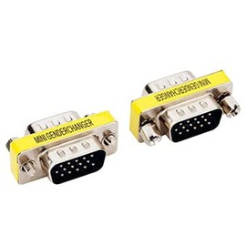 Luo Qiufa 2 pcs VGA SVGA HD15 male-to-male mini gender converter coupler cable adapter