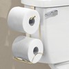 iDesign Tank Paper Holder with Storage-Gold Toilet Tissue Reserve