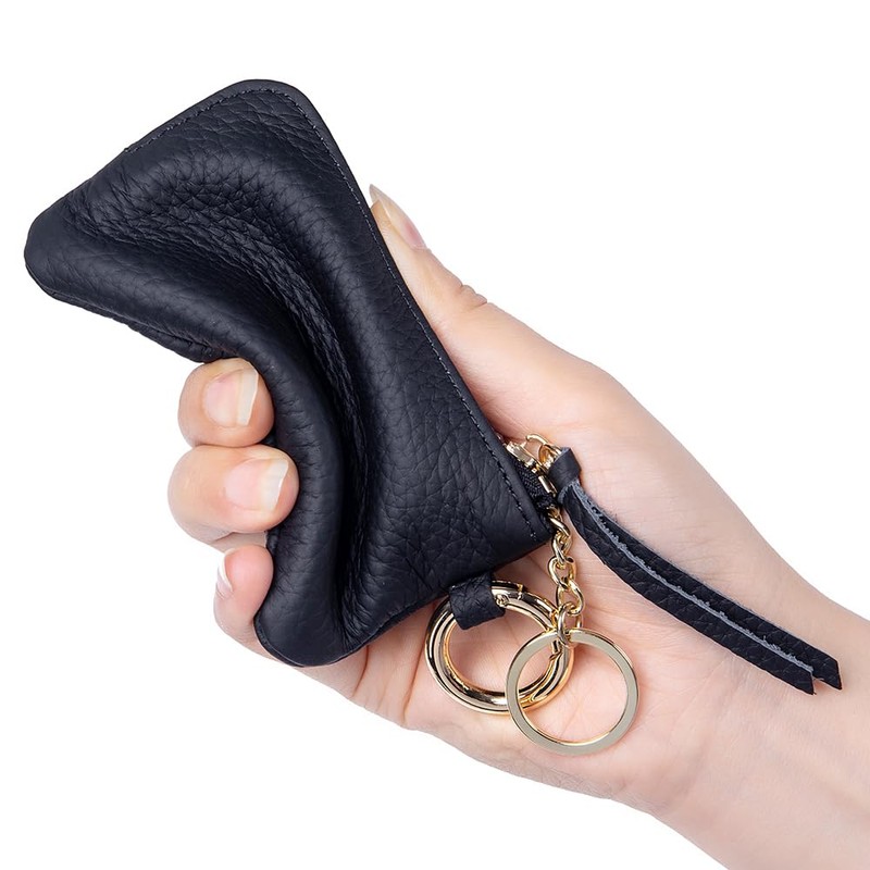 Genuine Leather Key Coin Case Neck Multi-functional Mini Wallet for