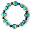 Gold Stone Luminous Firefly Glass Keramarin Bracelet, Okinawa, Power Stone,