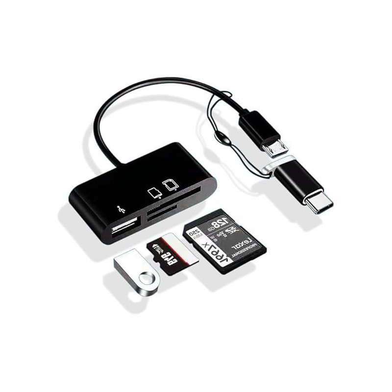 USB C SD Card Reader, 3-in-1 Lightning Card Reader Camera