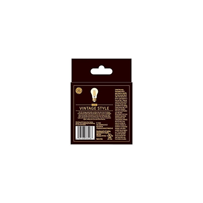 GE Vintage 2-Pack 60 W Equivalent Dimmable A15 LED Amber