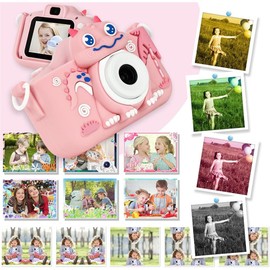 MOXIMX Cámara para Niños, Cámara Digital para Niños de 3~12 Años, Cámara de Vídeo para Niños con Pantalla 2.0 IPS HD y Tarjeta SD de 32GB para Regalos de Cumpleaños y Días Festivos