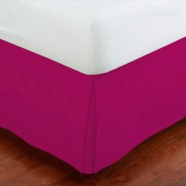 Linen Plus Queen Size Luxury Tailored Bed Skirt 14" Drop Pleated Styling Dust Ruffled Solid Hot Pink New