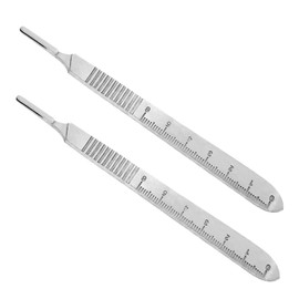 SS INSTRUMENTX Scalpel Handle No.3 BP Handle Fits Blades Numbers 6-16 (1 Count (Pack of 2) Silver)