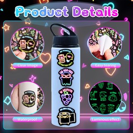 Punny Teacher Stickers for Students Glow in The Dark, Funny Motivational Reward Stickers for Kids, Cute Animal Positive Incentives Encouragement Decals Home School Classroom Supplies (101PCS)