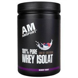 AMSPORT® High Premium Whey Protein I Wildberry-Joghurt 700 g I hochwertiges Proteinpulver mit wenig Zucker und wenig Fett I Eiweißpulver für Muskelaufbau und Muskelerhalt I Whey Isolat