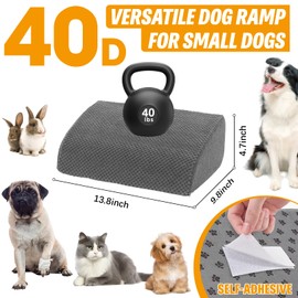 5 Pack 40D Density Foam Dog Ramp for Stairs Suits for Small Dogs Cats, Pet Steps Stairs for Staircase Stairs with Anti-Slip Bottom and Self-Sticky Pads to Fix Grey