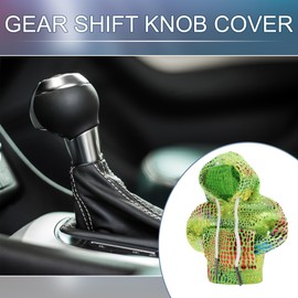 A ABSOPRO Universal Shift Knob Cover Reflective Pattern Gearstick Hoodie Shifter Lever Knob Hoodie for Car RV Truck SUV Fabric Green