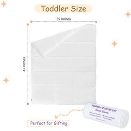 ZPECC Toddler Down Alternative Comforter, 39x47 Hypoallergenic Baby Blanket Quilt, Soft Breathable Lightweight All Season Kids Duvet Insert for Crib Stroller Cot Daycare, White Stripe