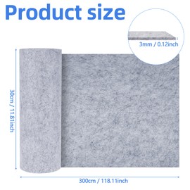 Felt Sold by the Metre 30 cm x 300 cm x 3 mm, Light Grey Felt Fabric Craft Felt Decorative Felt Roll Felt Fabric for DIY Storage Bag Pocket Felt Patchwork Sewing Crafts