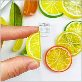 14pcs Fake Fruit Home House Kitchen Party Decoration Faux Fruit Props(Simulation Yellow Lemon Blocks)