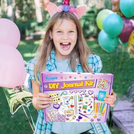 PATIFEED DIY Journal Kit for Girls, Scrapbook & Diary Supplies Set, Girls Diary Christmas Birthday Gifts for 8 9 10 11 12 13 14 Year