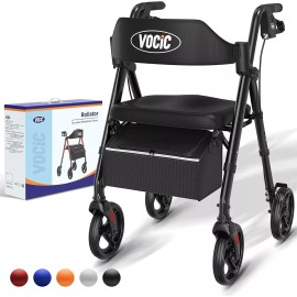Vocic Walkers for Seniors Foldable Walker with Seat Rollator Walker Pashion