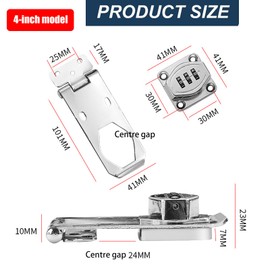 Jidyllic Password Hasp Locks,3-Digit Hasp Security Hasp Lock Cabinet Password Locks Door Lock Hasps Cabinet Locks Hasp Latch for Cabinets Barn Door Outdoor Garden(Silver)