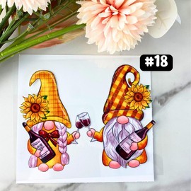 UV DTF DECALS, 4" height, Cup Decals, Cup Stickers, Cup Decor:_#18 - Wine Gnomes