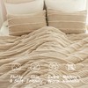 7 Pieces Fluffy Full Comforter Set, Beige Fleece Striped Bedding