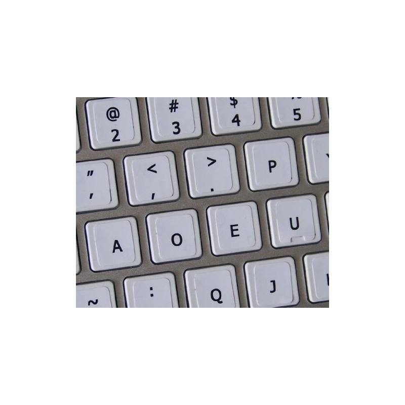 MAC DVORAK KEYBOARD STICKERS ON WHITE BACKGROUND