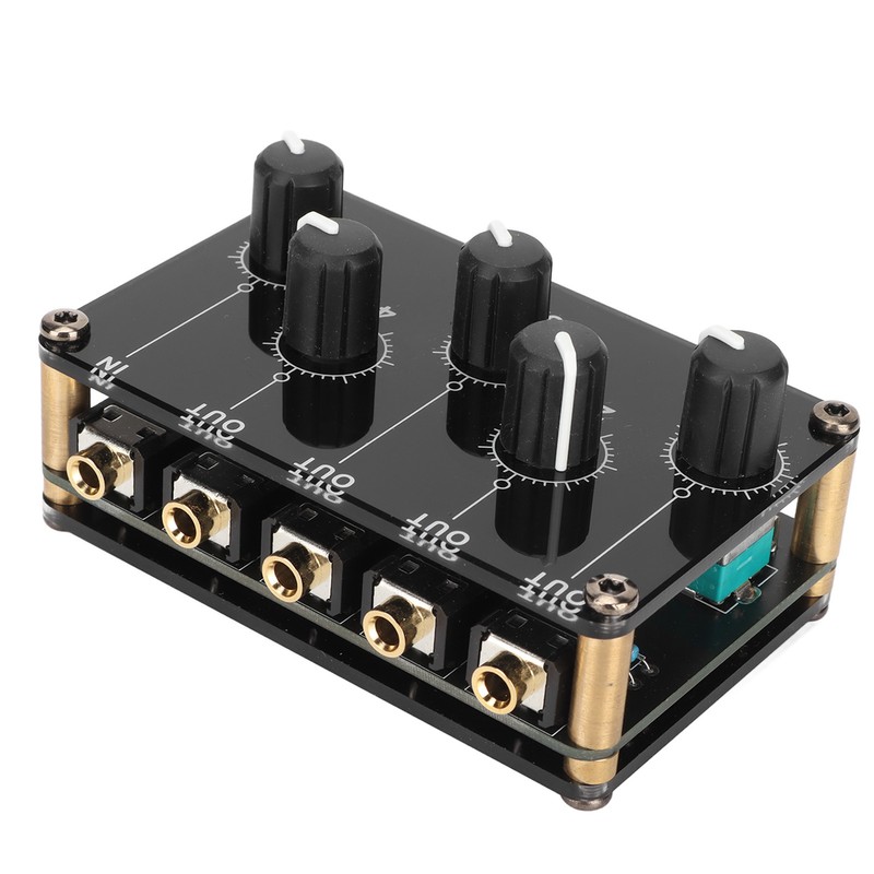 Mini Stereo 4 Channel Line Mixer Low Noise Professional 4