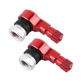 2pcs 90 Degree Angled Tire Valve , Universal Tire Valve Stems Cover Adapter for Car Motorcycle Bike Scooter Road Racing (Red)
