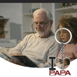 Fathers Day Photo Keychain Papa Gifts for Birthday Wedding I Love You Grandpa Gifts Thank You Grandfather Gift Keychain Grandad Appreciation Gift Papa Car Key Chain Grandaddy Present Grandpa Presents