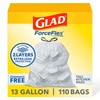 Glad ForceFlex Tall Kitchen Drawstring Trash Bags, 13 Gal, Fragrance