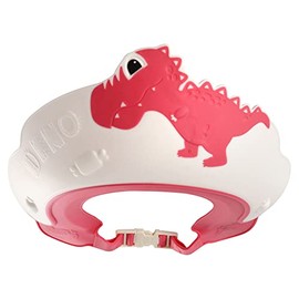 Gorro de Baño y Ducha Ajustable para Bebé con Protector de Lavado de Cabello para Niños y Niñas - Rojo