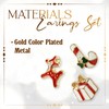 Xmas Metal Ear Piercing 3Pairs | Holiday Stud Earrings Jewelry