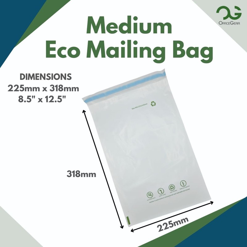 OfficeGear Eco Mailing Bag Medium [100 Pack - 225x318mm /