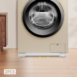 WUSILILU Adjustable Length Washing Machine Base Stand with Brakable Wheels, Movable Furniture Base Stand with Anti-slip Pad, Portable Base Stand for Refrigerator, Air Conditioner, Wardrobe, Table